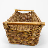 Braided rattan laundry basket