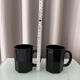 Vintage French Octagonal Black Glass Mugs | Set of 2 | Arc France | 1980s