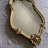 Golden resin rock mirror  42x68cm