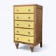 Chiffonnier art déco chêne brut et jaune