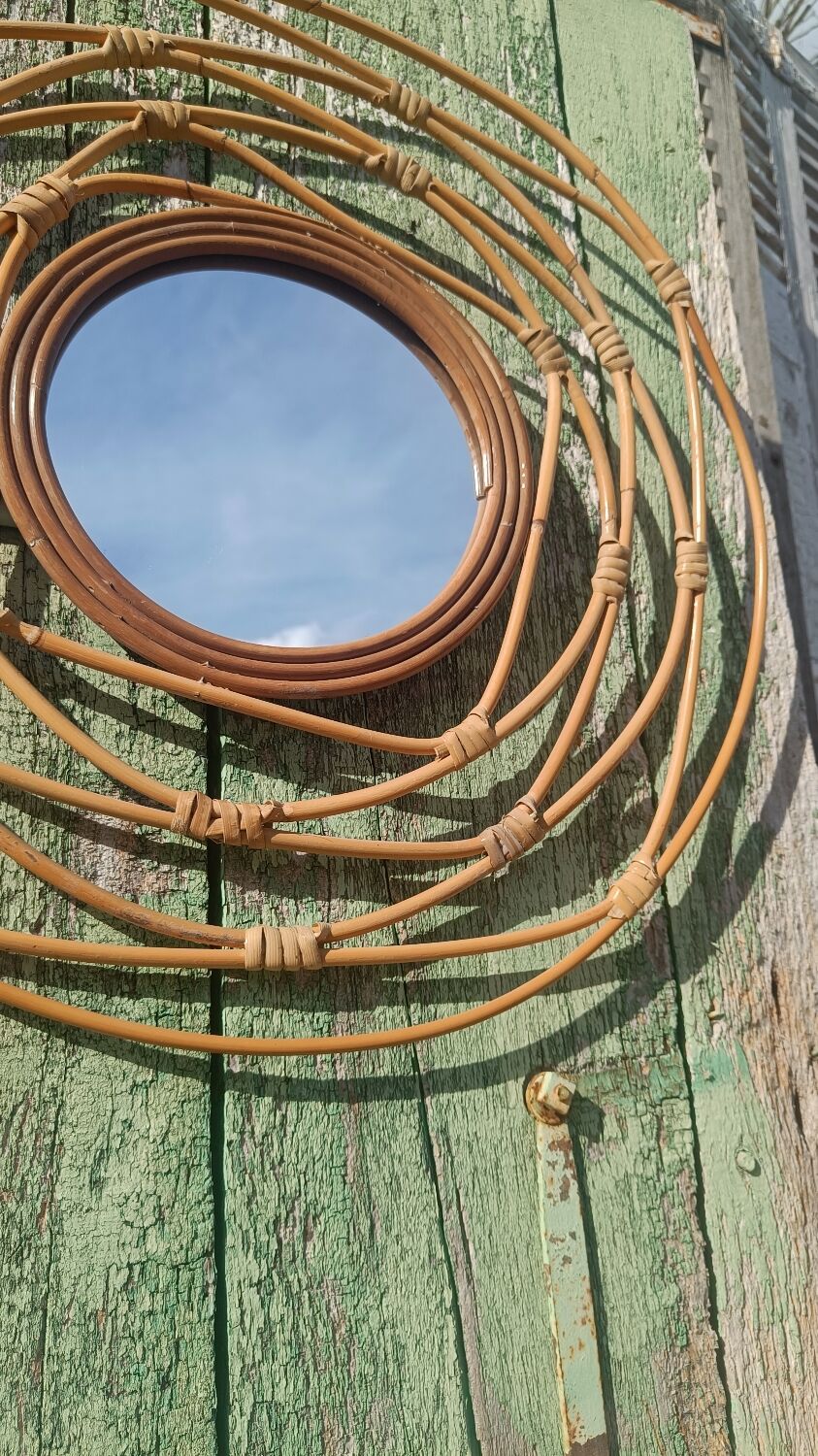 Rattan mirror, bohemian