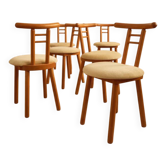 Italian chairs in wood and velvet