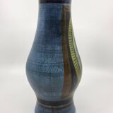 Jean de Lespinasse vase in blue ceramic, Côte d'Azur, France, 1950.