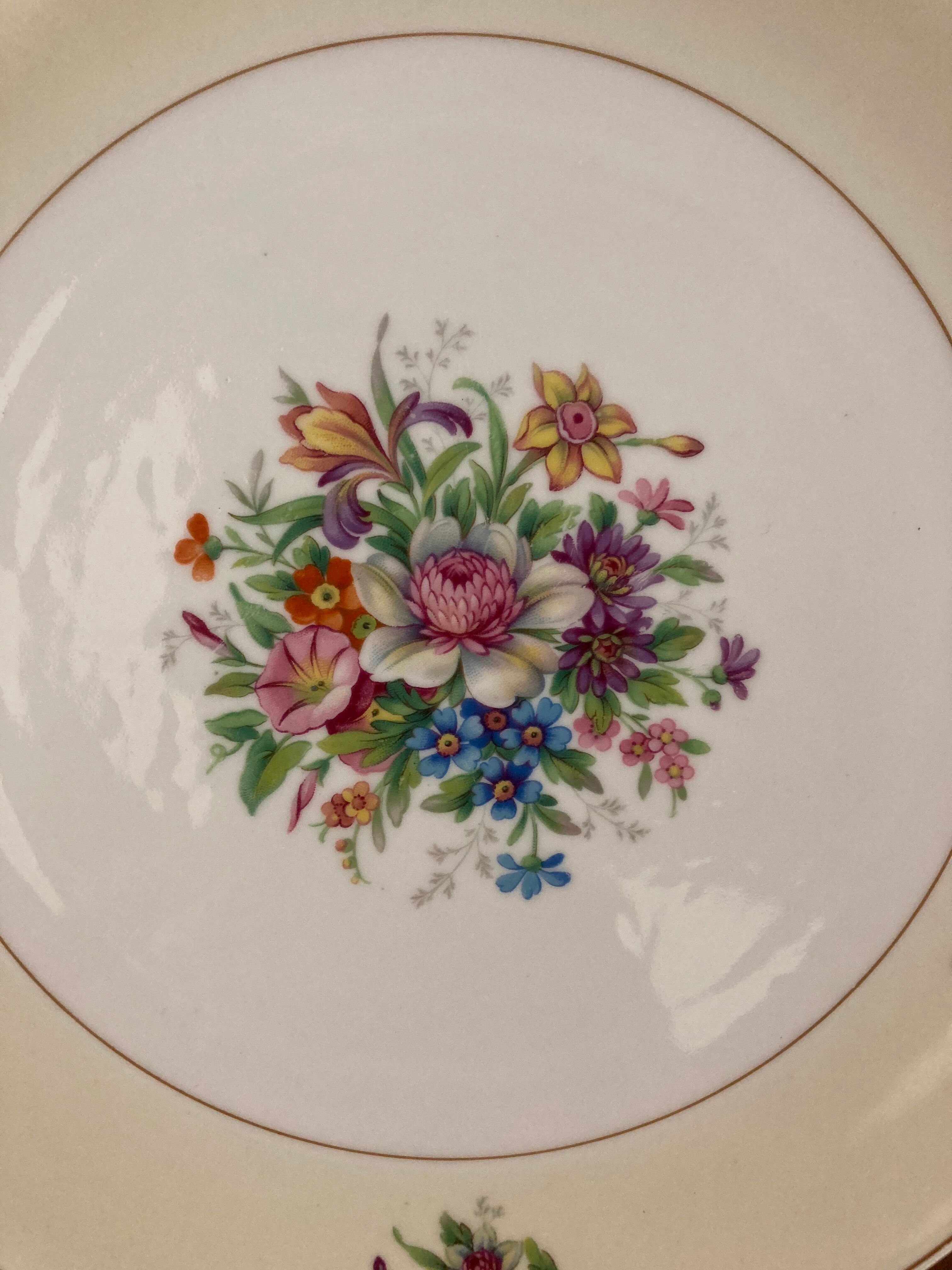 Dessert service 12 plates and a platter of Limoges