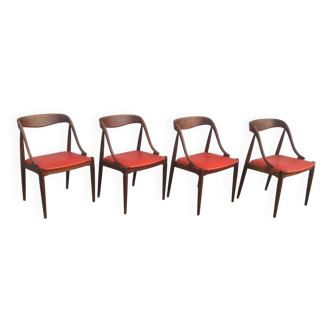 Set of 4 vintage Danish teak chairs by Johannes Andersen for Uldum Møbelfabrik, 1960s