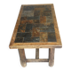 Table basse en chêne et ardoise – années 60-70