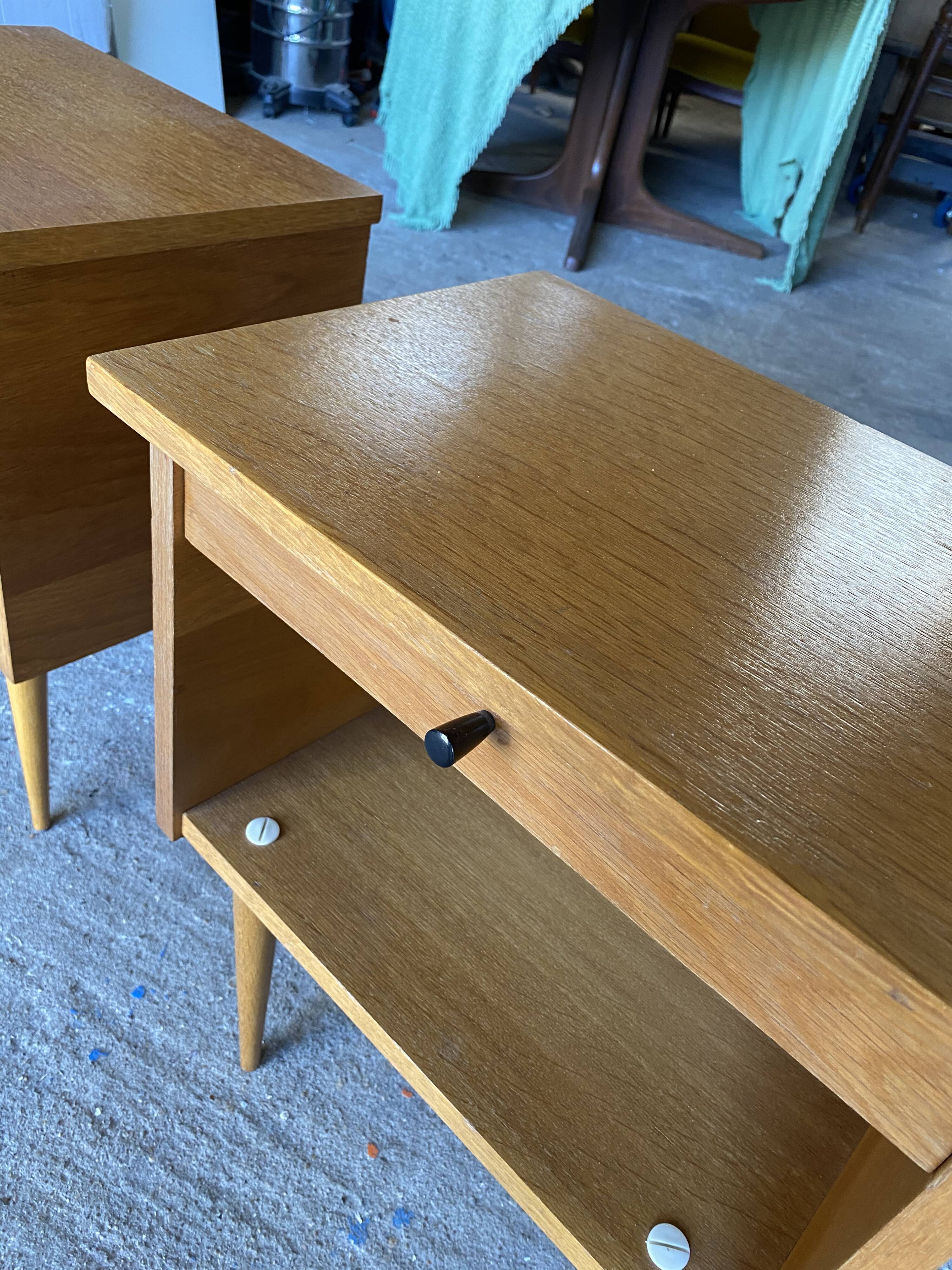 Pair of vintage bedsides, 60s