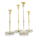 Set of 4 mid-century candle holders Ystad Metall, Sweden, 1950s