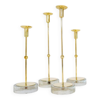 Set of 4 mid-century candle holders Ystad Metall, Sweden, 1950s
