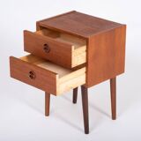 Bedside Table with 2 Drawers in Teak, Denmark, 1960s