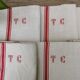 6 old monogrammed tea towels