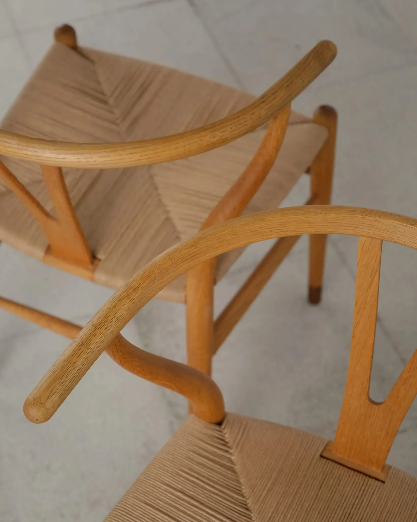 Pair of CH24 Wishbone chairs by Hans J. Wegner, Denmark, 1970s