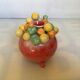 Petit vase boules billes multicolores tripode