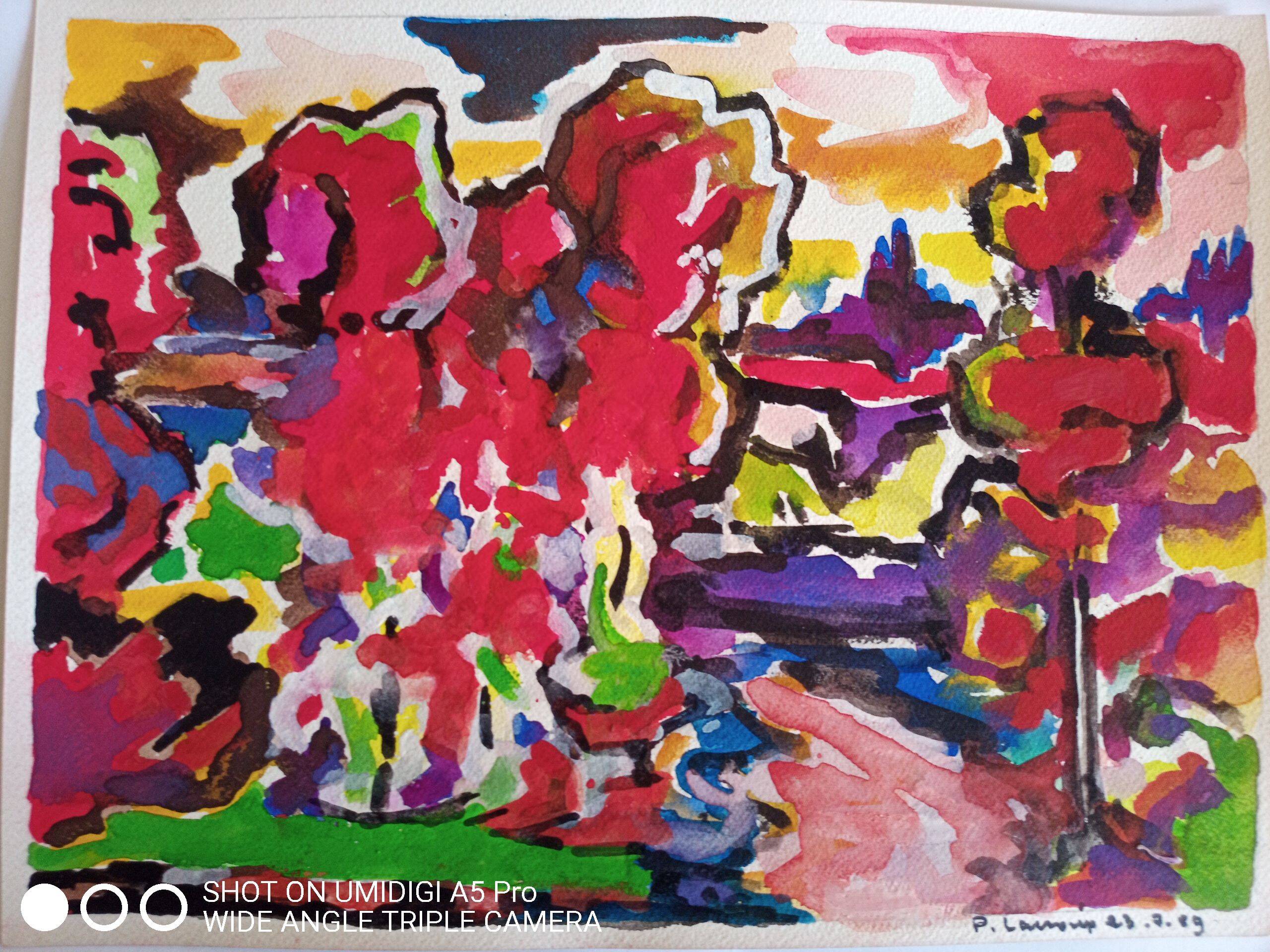 Pierre Lacroux (1909-1993) Gouache on paper 24 x 32 cm - from 1989 - (281)