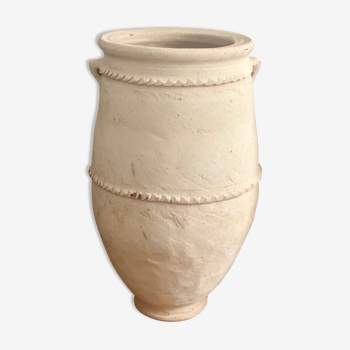 Rustic jar in bleached terracotta pottery xl