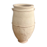 Rustic jar in bleached terracotta pottery xl