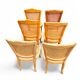 6 Louis XV style chairs in cherry wood and cane