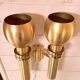 Three Large Scandinavian Brass Sconces, Mid Century