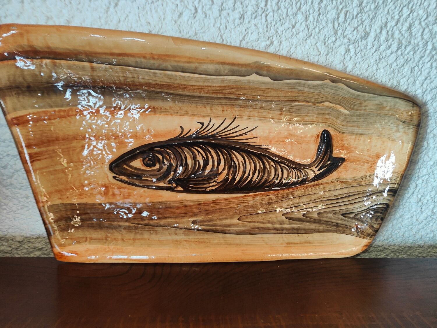 Faience fish dish by R. Delarue Desvres