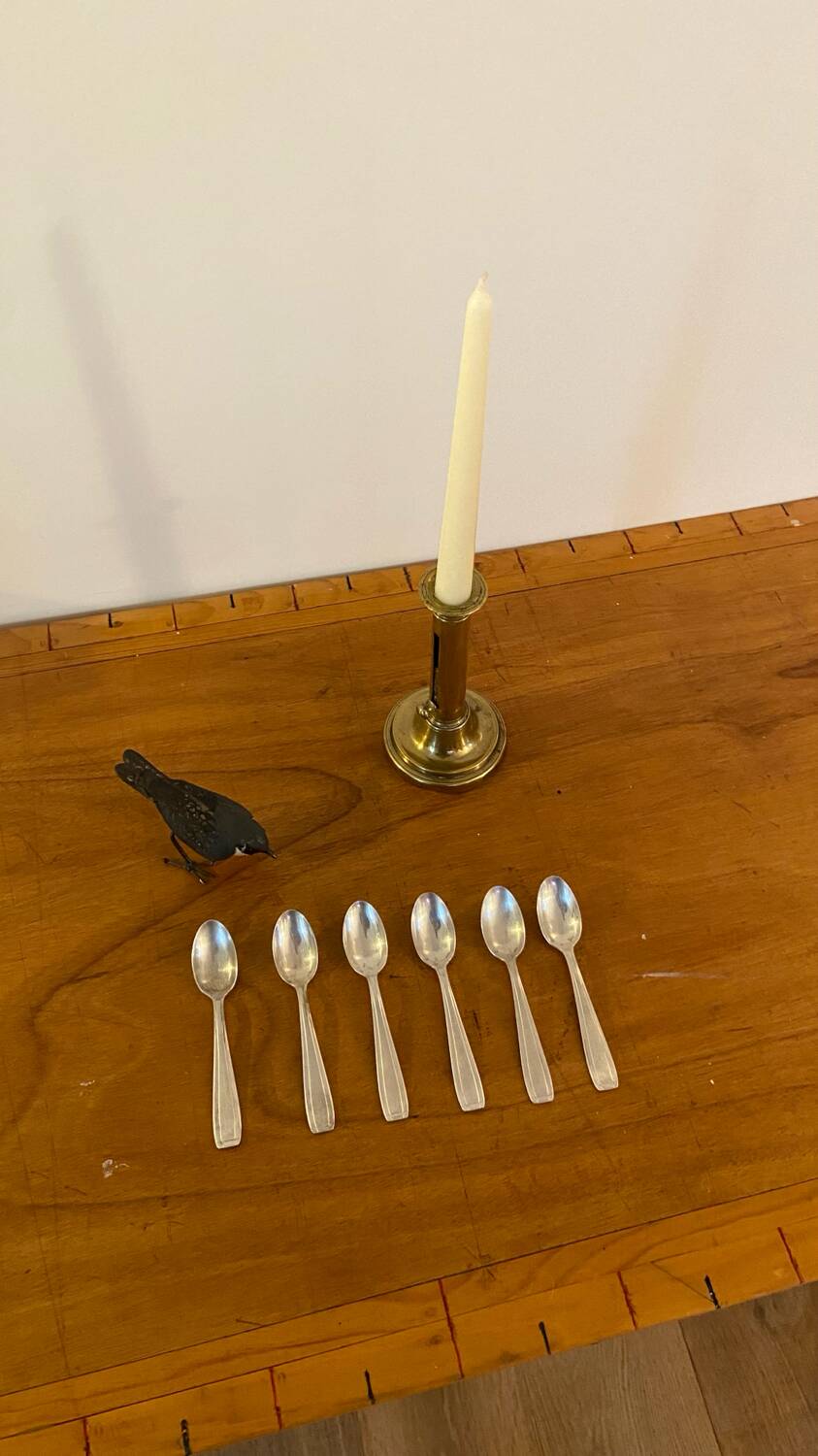 6 vintage silver plated small spoons from the 1960s