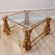 Table basse en or de style Hollywood Regency, années 1970