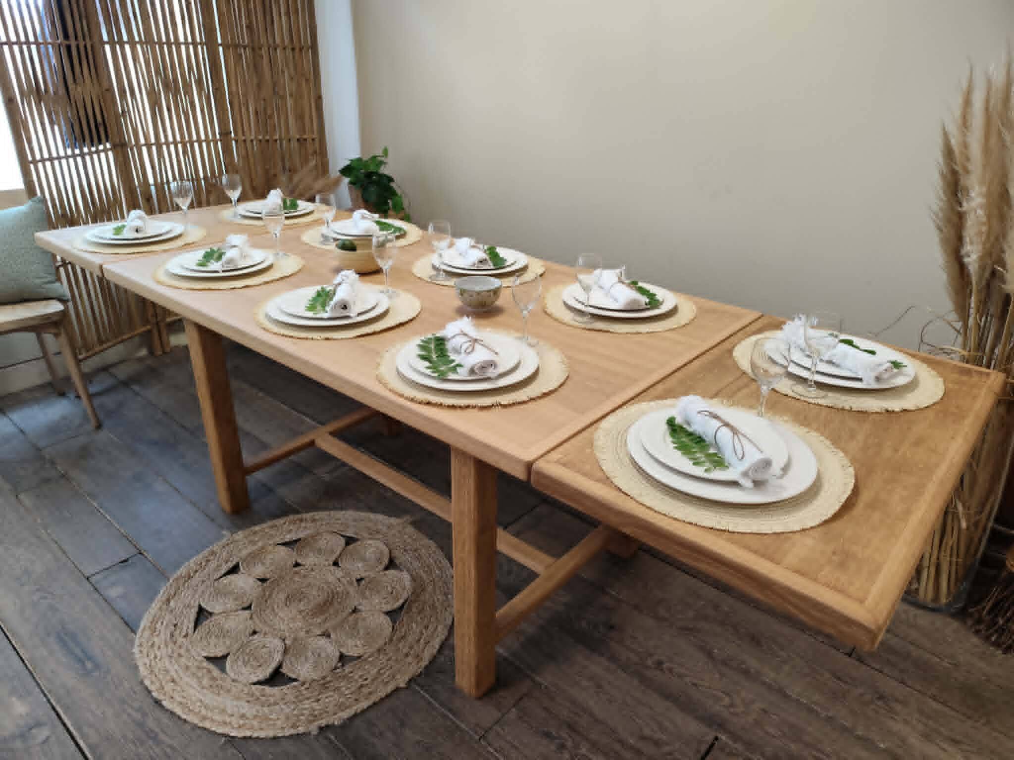 Table en chene massif avec rallonges