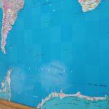 Framed world map 1970