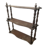 19th-century turned wooden wall shelf in Napoleon III style.