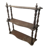 19th-century turned wooden wall shelf in Napoleon III style.