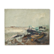 Oil on canvas boats in storm