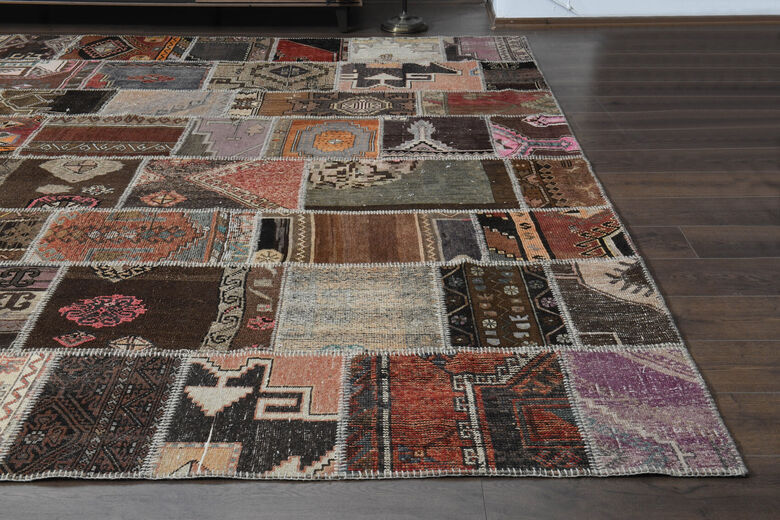 Turkish tribal patchwork rug 301x402