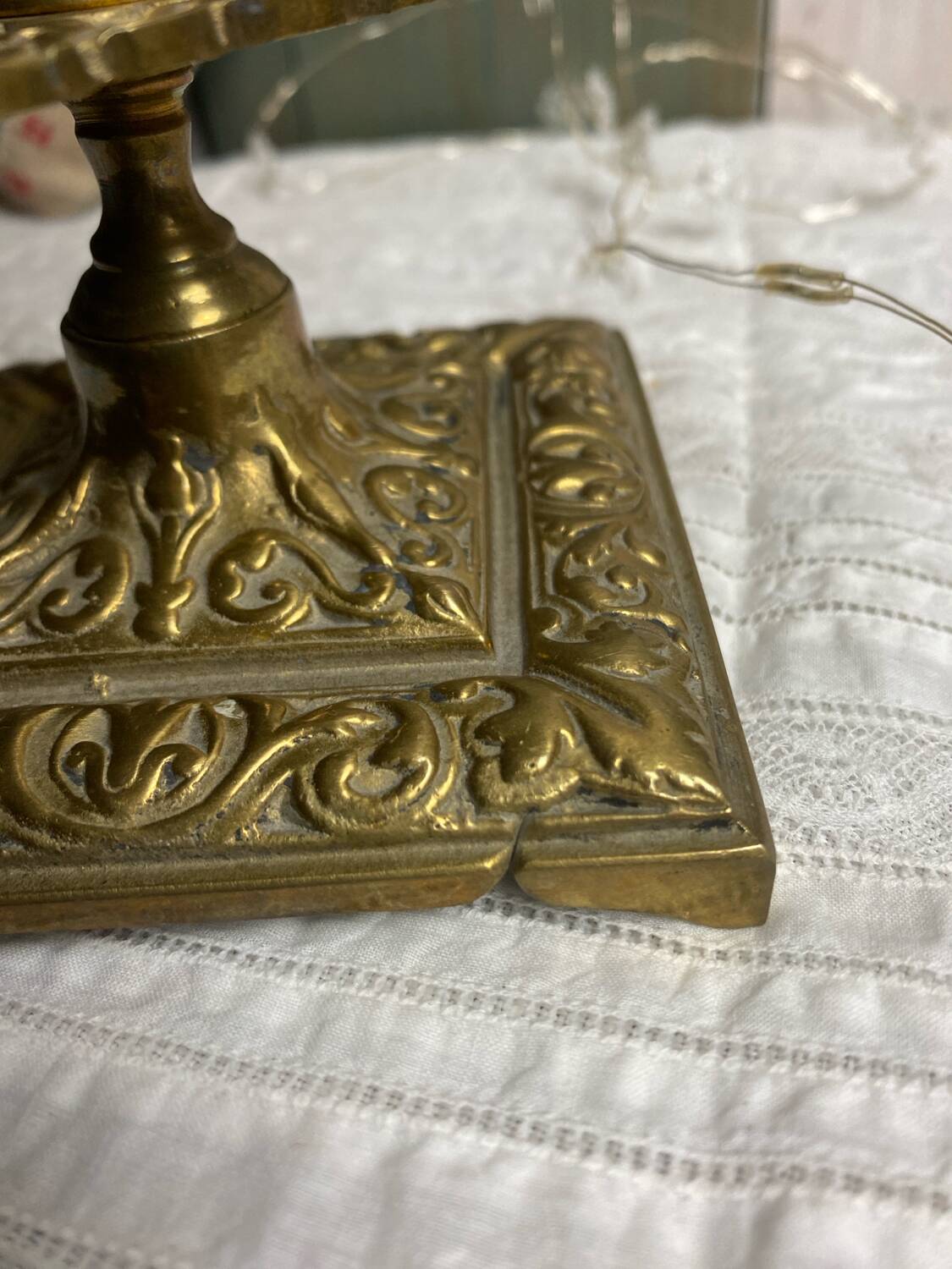 Large old gilded bronze candlestick
