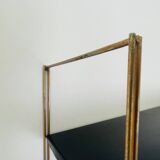 Modular vintage wall shelf, metal and brass circa 1960s