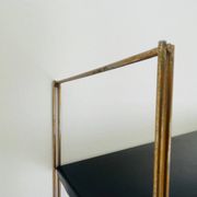 Etagère murale vintage modulable, metal et laiton circa 1960s