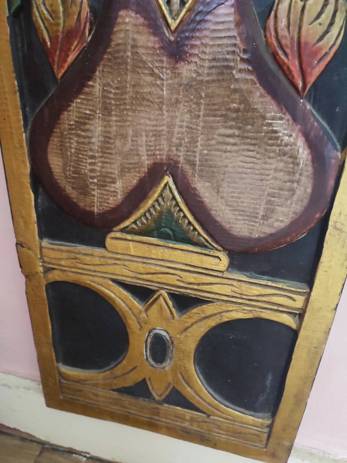 Antique carved wooden panel