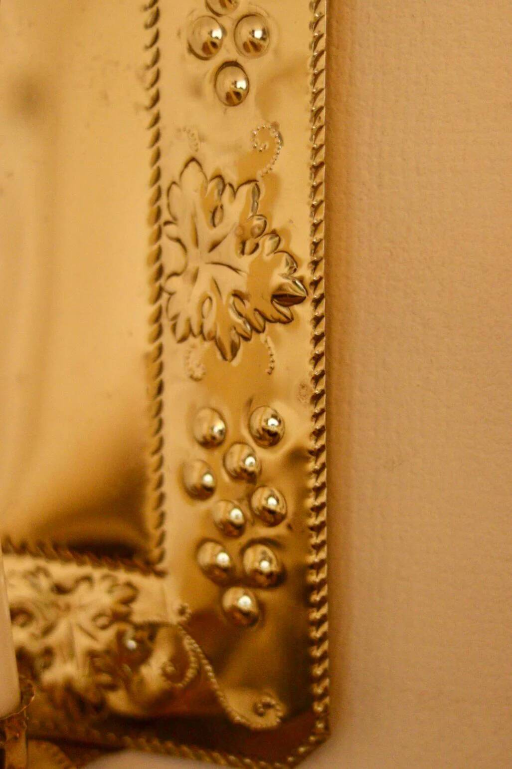 A pair of Swedish brass wall sconces from the mid-century.