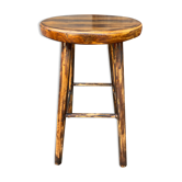 Tabouret fermier en bois 1950