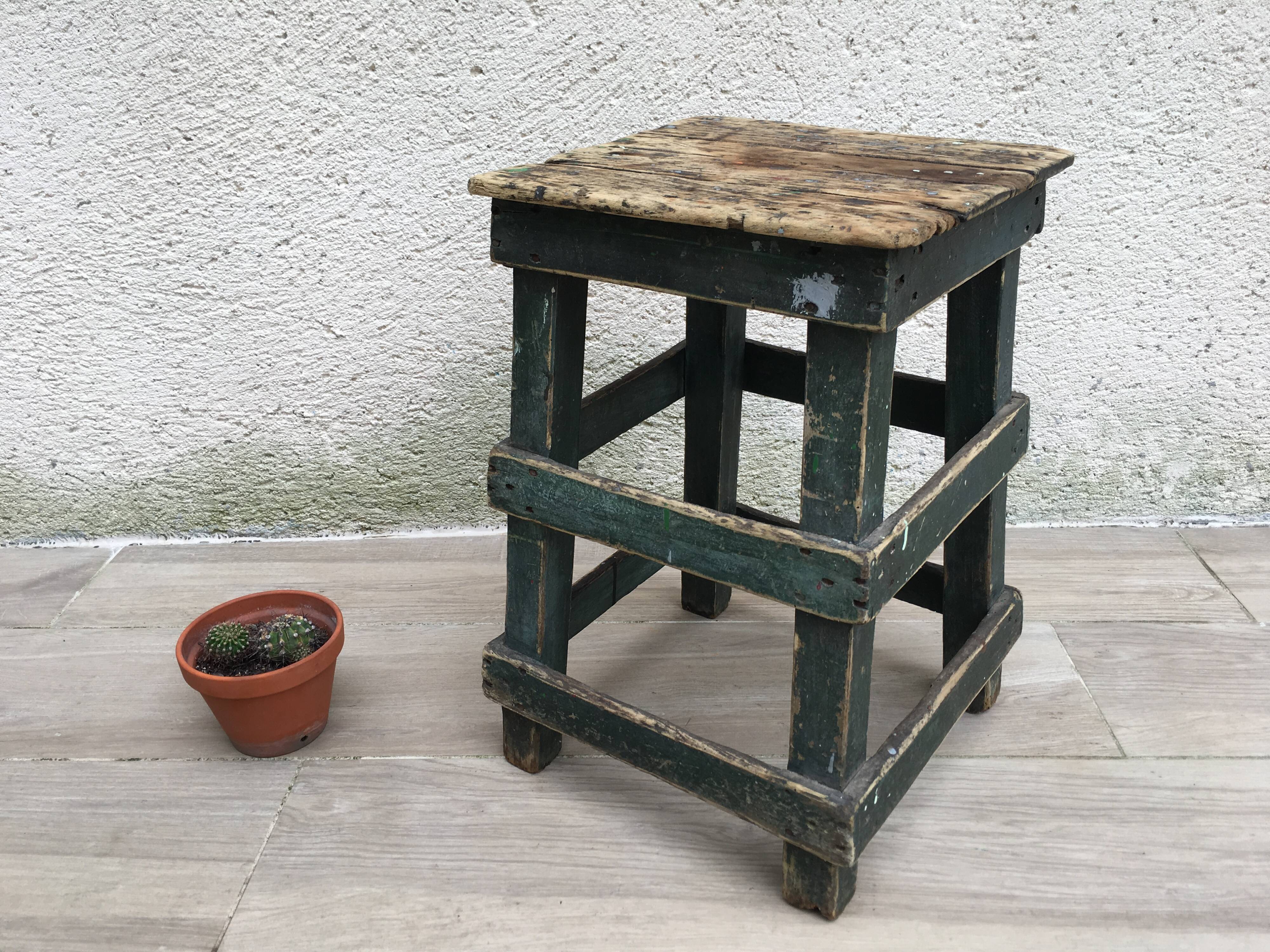 Former green workshop stool