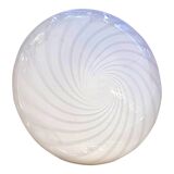 Plafonnier ou applique murale contemporaine italienne en verre de Murano aux tourbillons blancs et laiteux