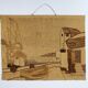 Tapestry in jute year 70 Boat and house
