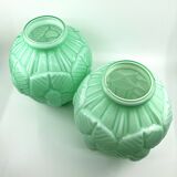 2 vases Art Déco en opaline verte • Circa 1920/30