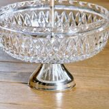 1950s crystal and silver-plated metal bowl/basket
