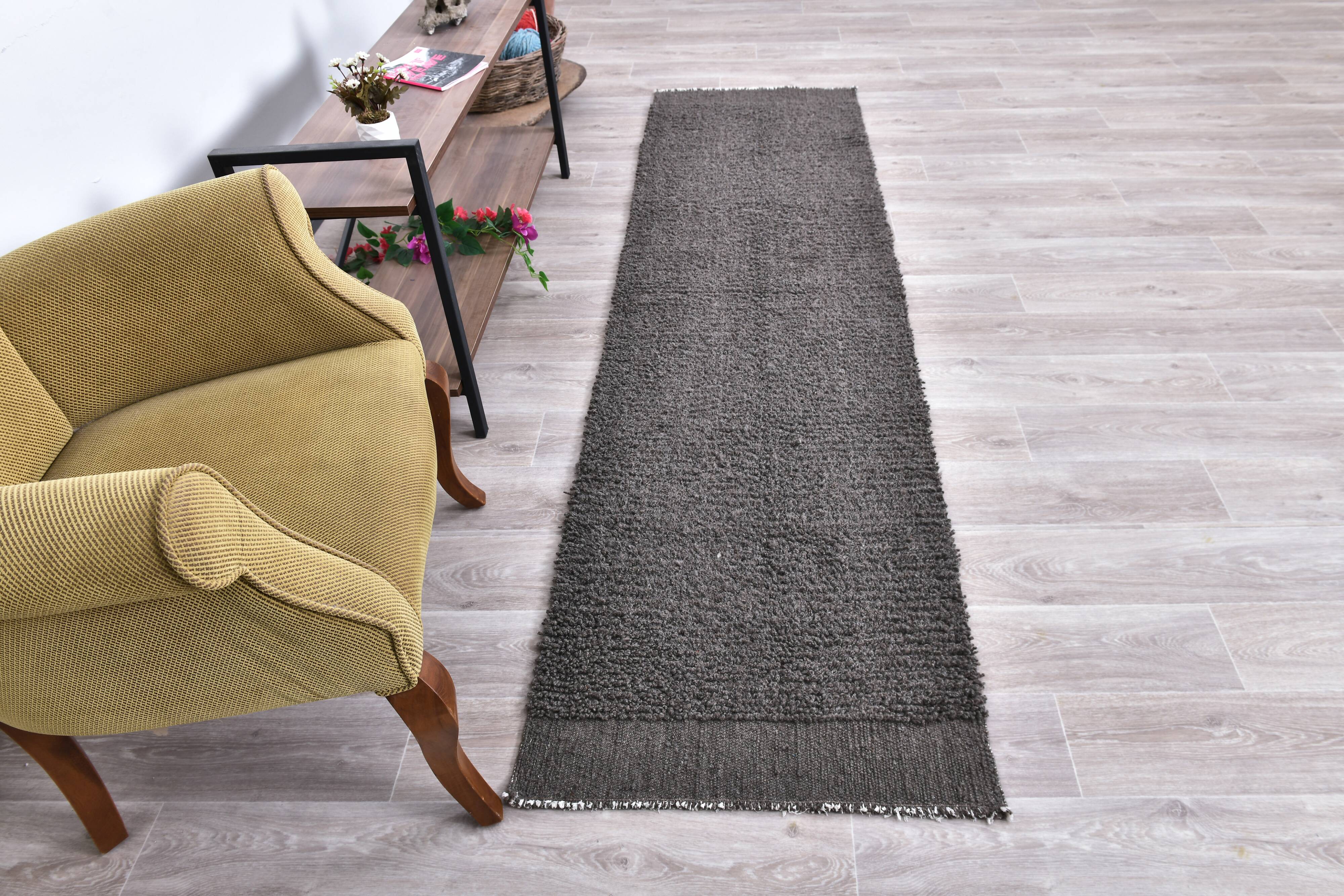 2x8 Brown Moroccan Runner Rug 68x254Cm SK 240964