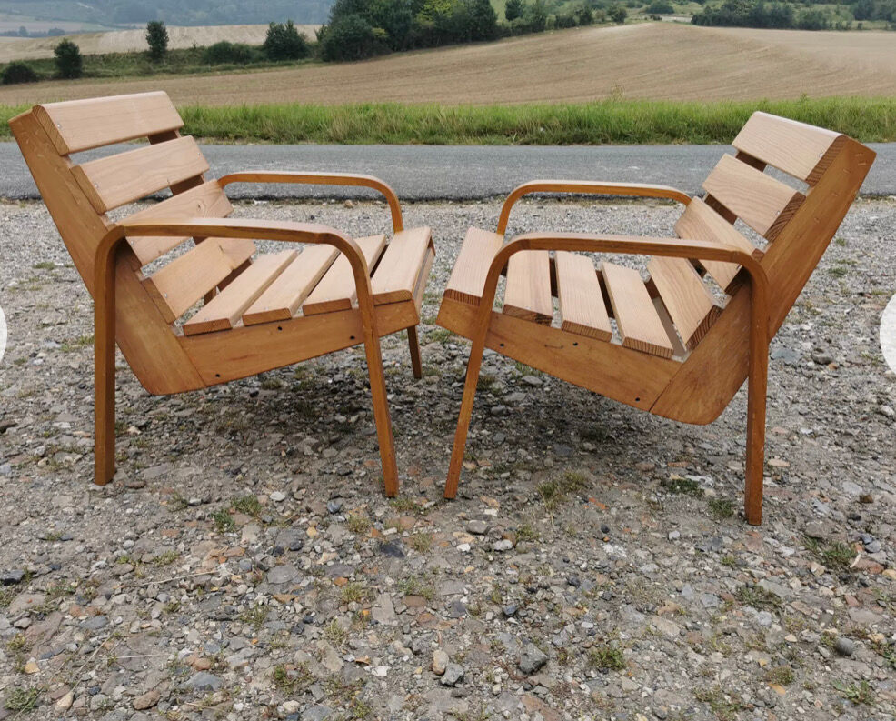 Pair of antique, vintage, design armchairs