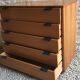Vintage chest of drawers 1980's blond beech 5 drawers