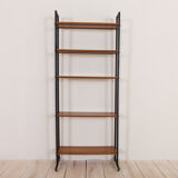 Italian free standing bookcase with brass feet, 70s