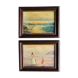 Paintings: Oils on panel - seaside landscapes