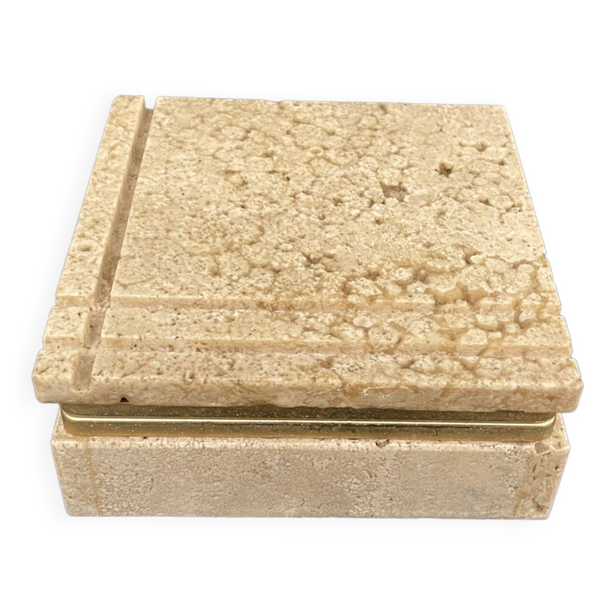 Cerri Nestore travertine box, 1970s