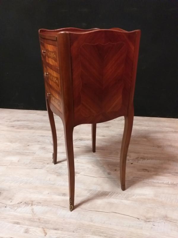 Pair of bedside tables, Louis XVth style and marquetry