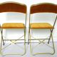 Folding chairs in gold metal and velvet